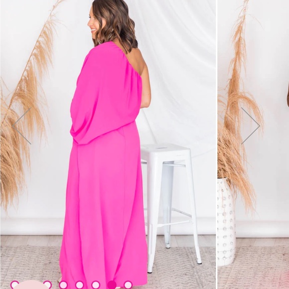 Found My Forever Pink One Shoulder Maxi Dress - Picture 3 of 13